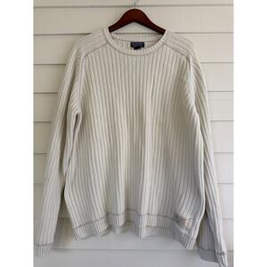 90s Polo Jeans Co Ralph Lauren Cream Cotton Rib Knit Sweater XXL Y2K